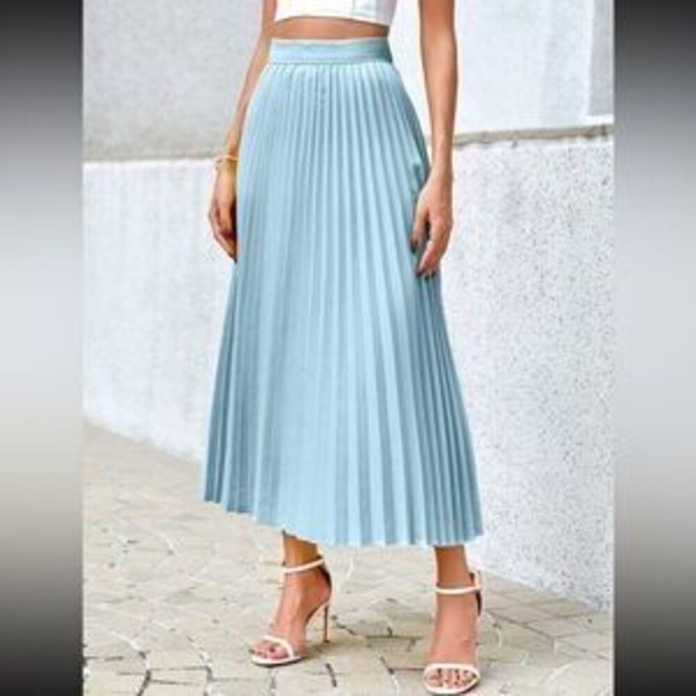 COPY - Classic colorful stretchy waist pleated Skirt - Picture 4 of 5